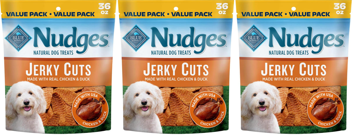 Blue Buffalo Nudges Chicken Jerky Bites Natural Dog Treats, Tender & Meaty Dog Snacks, Healthy Reward or Training Treat, Made in the USA with Real Chicken, No Artificial Preservatives, 16 oz.