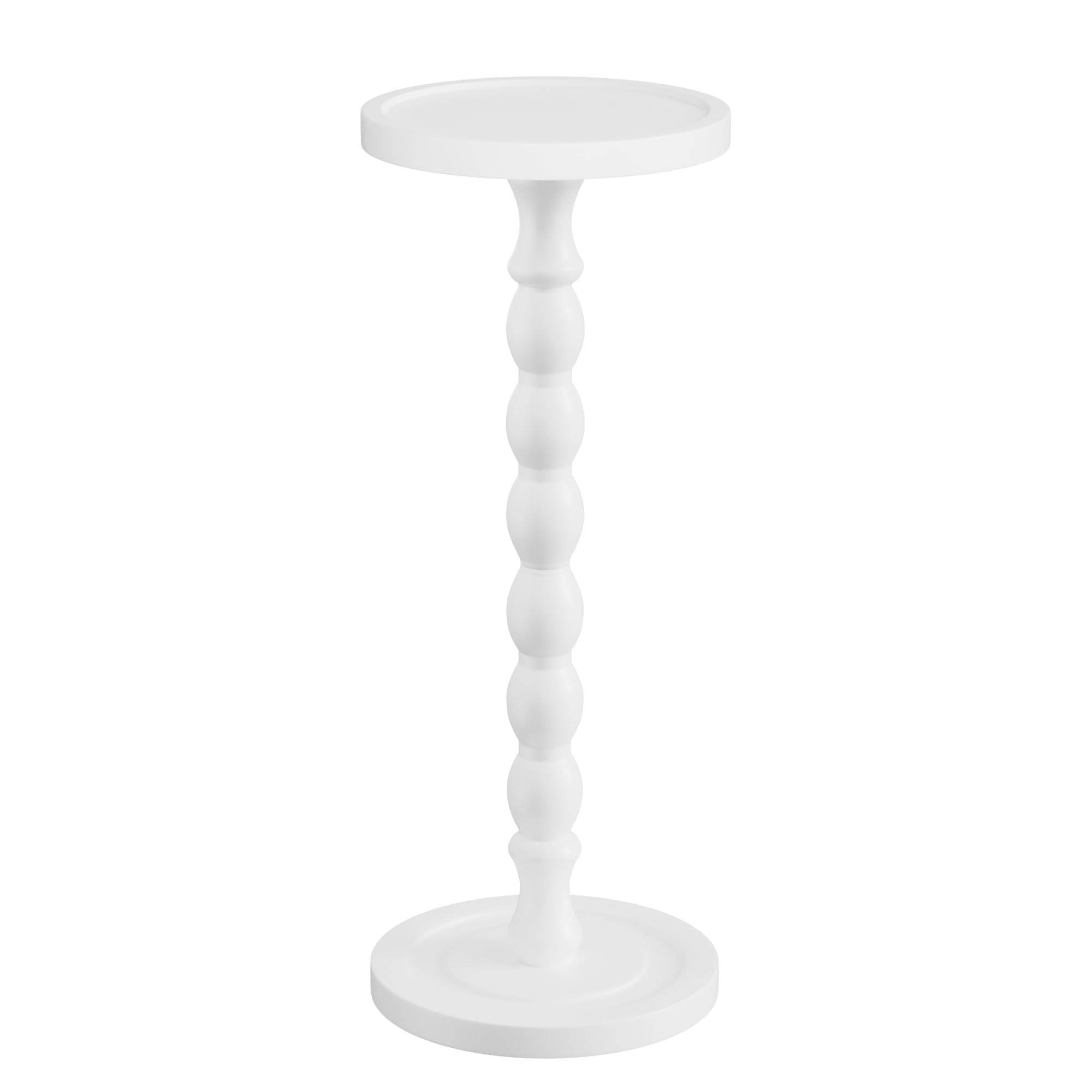 Small Side Table, Rubberwood‌ Drink Table for Small Spaces, Solid Wood Pedestal Coffee Tables, Round End Tables for Living Room, Sofa Couch, Bedroom, Corners, and Office (Brown, 9.4 inch)