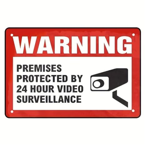 Wall Decor Decoration Sign Warning No Dumping Fine $1000 Sign, This Property Is Protected By Video Surveillance Sign Business Sign Aluminum Metal Tin Sign 8 X 12 Inch