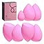Makeup Sponge Set BS-MALL with Storage Case 7 Pcs for Liquid, Cream, and Powder,SAVE Foundation with 1 Mini Makeup Sponge For Travel Daily Use (A-Pink）