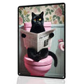 Chimpanzee Smoking Cigar in Bathtub Aluminum Tin Sign - 8x12 Inches Funny Bathroom Wall Decor, Quirky Animal Art