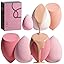 Makeup Sponge Set BS-MALL with Storage Case 7 Pcs for Liquid, Cream, and Powder,SAVE Foundation with 1 Mini Makeup Sponge For Travel Daily Use (A-Pink）