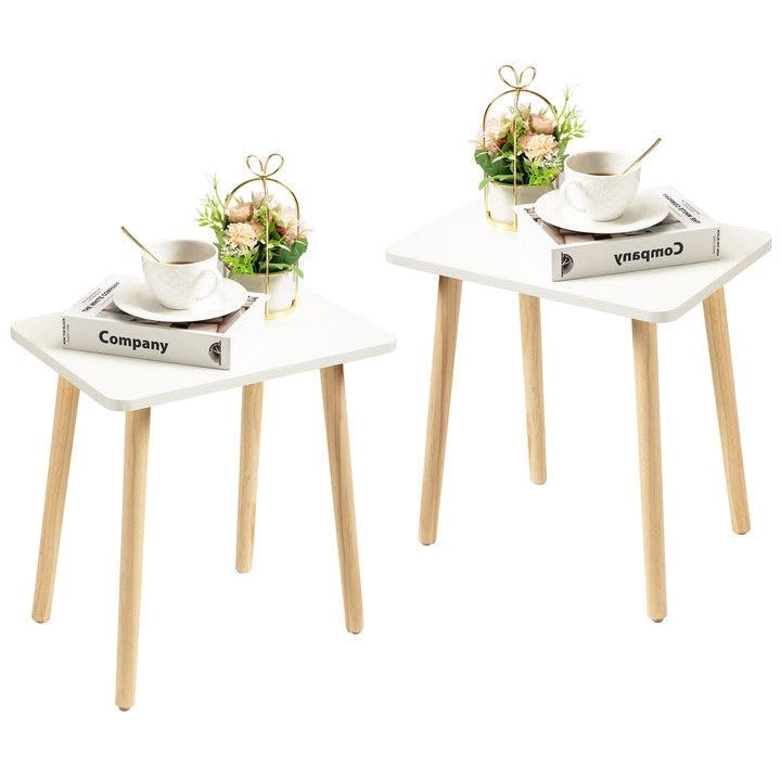 FORAOFUR Small Side Table, Modern Wood Mini Coffee Table, Easy Assembly Compact End Table for Living Room Bedroom Sofa, Minimalist White Accent Furniture for Small Spaces
