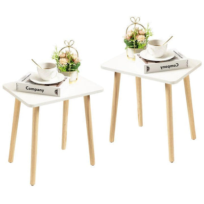 FORAOFUR Small Side Table, Modern Wood Mini Coffee Table, Easy Assembly Compact End Table for Living Room Bedroom Sofa, Minimalist White Accent Furniture for Small Spaces