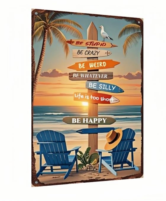Funny Chicken Tin Sign – Vintage-Style Metal Sign for Kitchen, Bar, Farm, or Backyard – Rustic Wall Art for Animal Lovers – 8x12 Inch