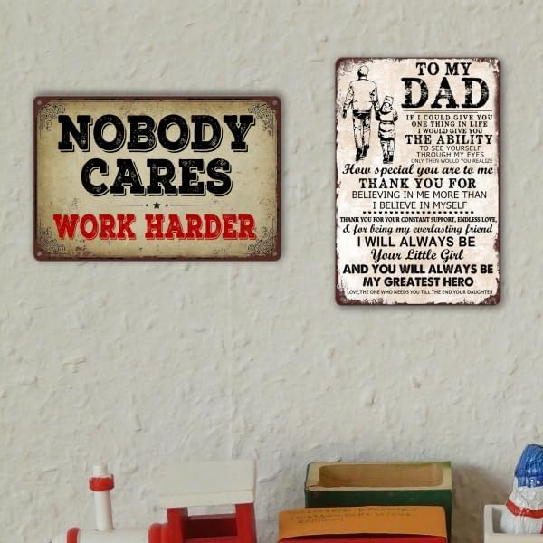 Masleo Vintage Metal Dad Sign, 8 x 12 inches, Decorative Signage for Father's Day or Birthday, Personalized Wall Decor