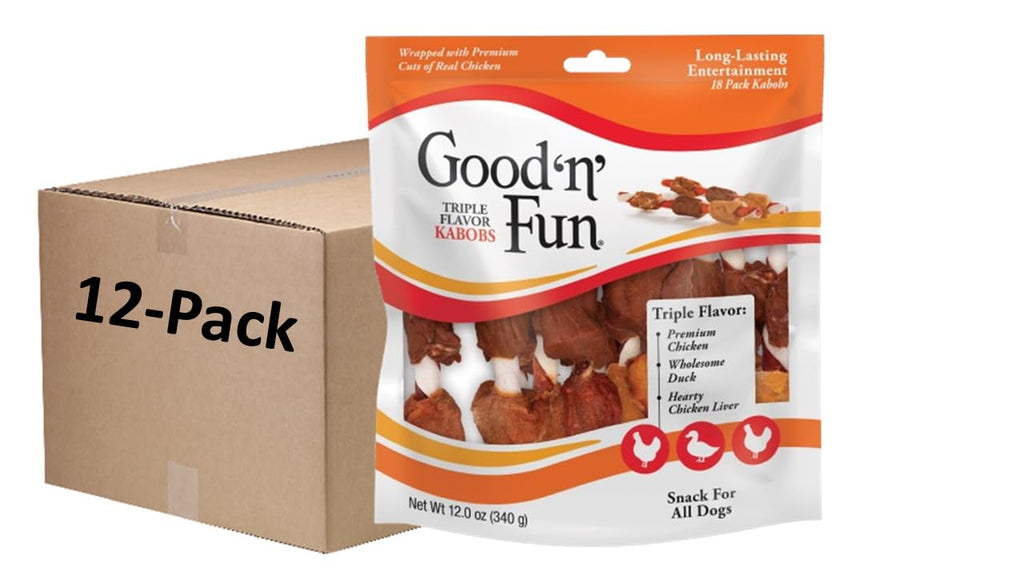 Good 'n' Fun Kabobs Long-Lasting Dog Treat, With Real Proteins, Beef Hide and Premium Chicken, Supports Dental Health, Mental Stimulation, 24 oz