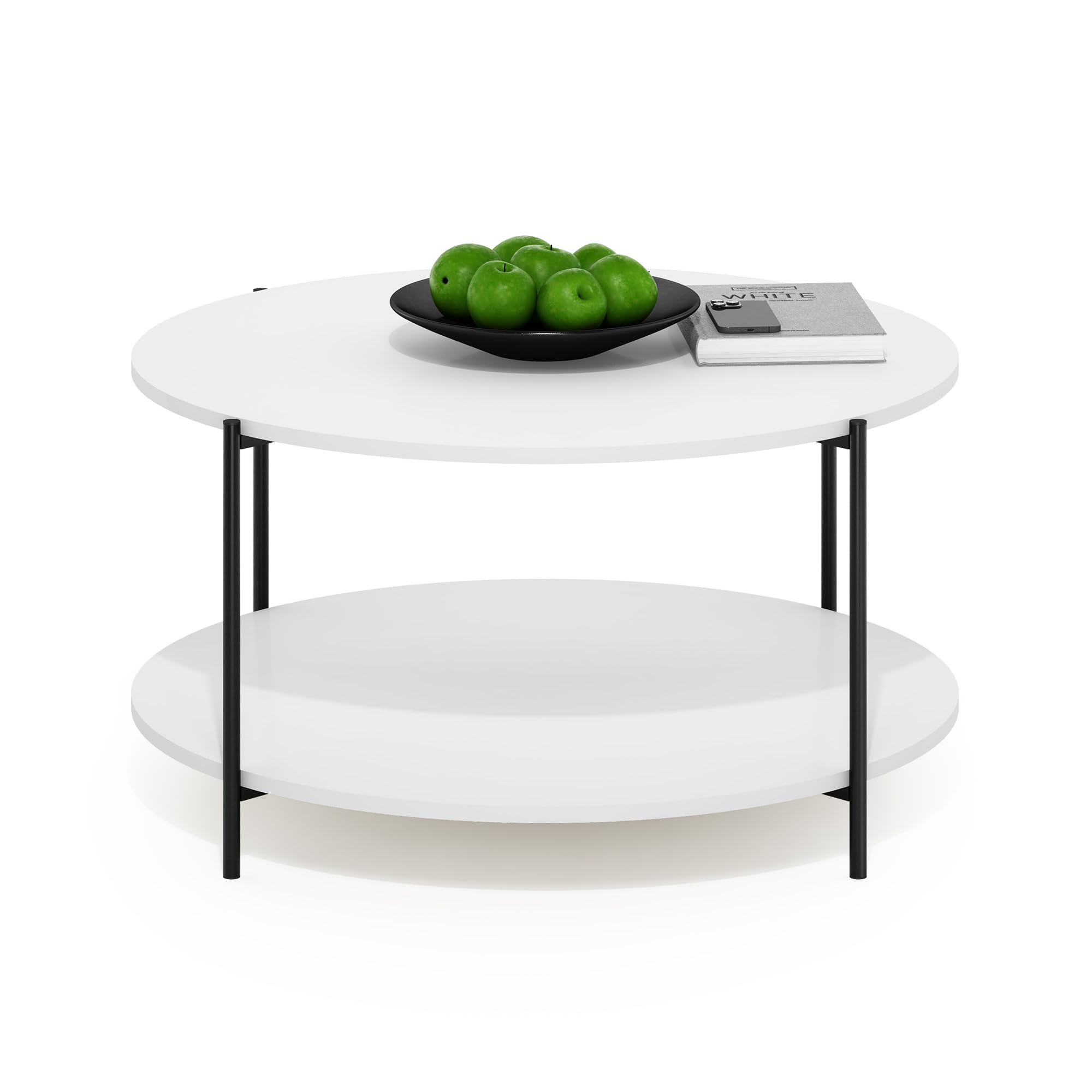 Furinno Simple Design Coffee Table, French Oak Grey/Black