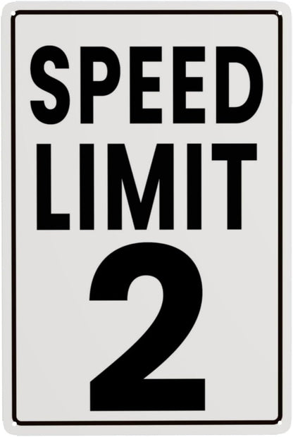 Speed Limit 2 Sign Retro Tin Sign Man Cave Garage Wall Decor 8 x 12 Inch