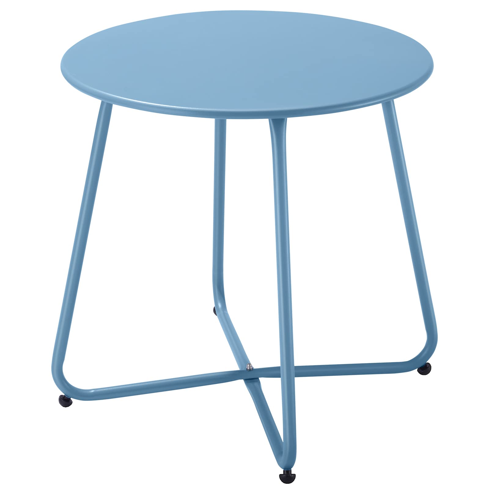 Outdoor Table Small Patio Side Table, Round Metal Side Table, Weatherproof, Portable, Outdoor End for Garden, Balcony, Yard (Black)