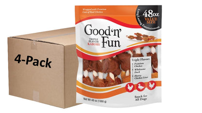 Good 'n' Fun Kabobs Long-Lasting Dog Treat, With Real Proteins, Beef Hide and Premium Chicken, Supports Dental Health, Mental Stimulation, 24 oz