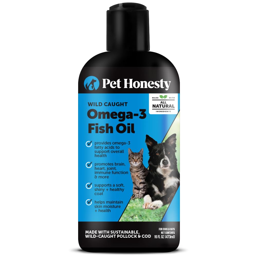 Wild Alaskan Salmon Oil for Dogs + Cats - 100% Pure Natural Omega 3 Fish Oil Supplement for Pet Skin, Coat Health, Allergy Itch Relief, EPA DHA Fatty Acids for Dog Joint Support, Heart Wellness (8 oz)
