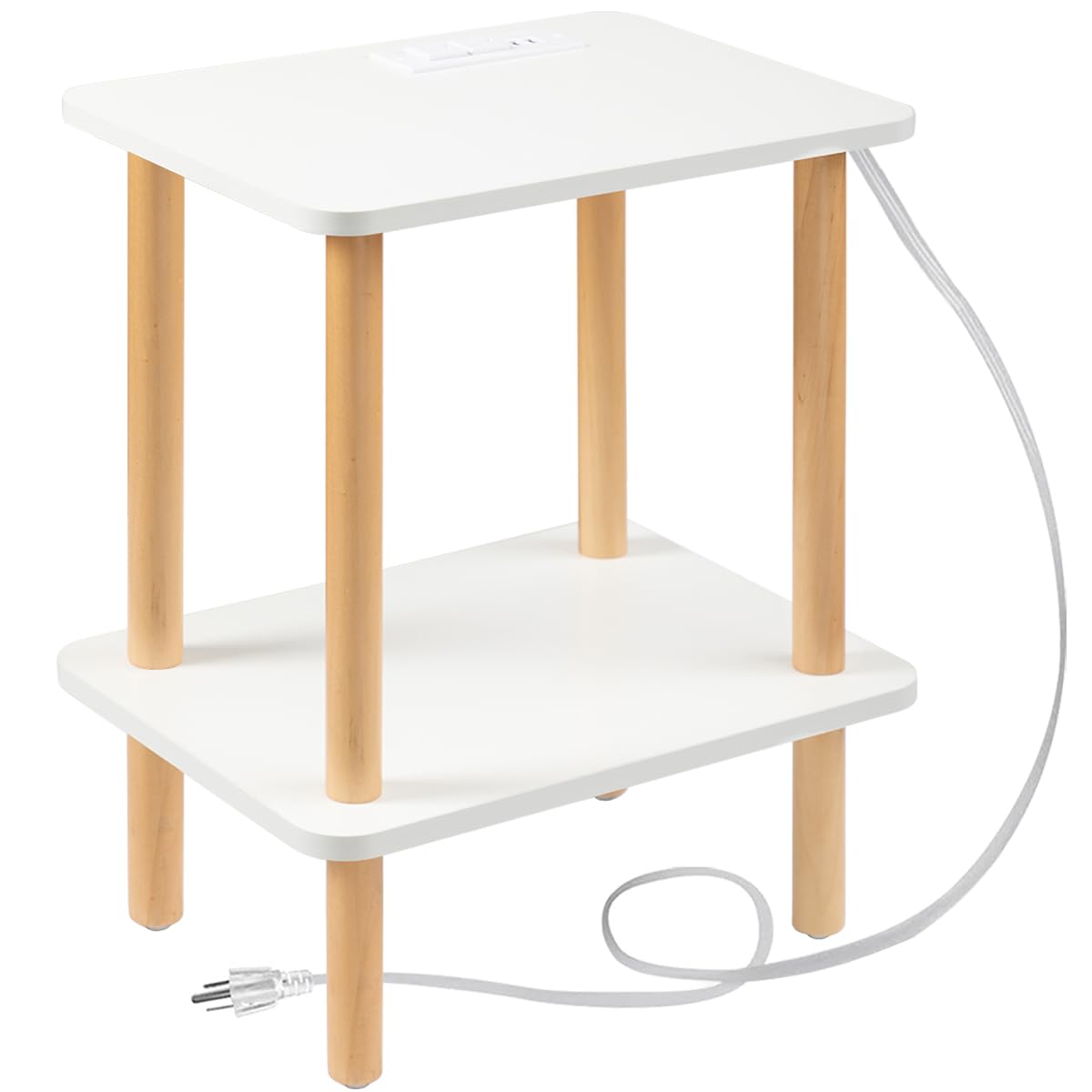 FORAOFUR Small Side Table, Modern Wood Mini Coffee Table, Easy Assembly Compact End Table for Living Room Bedroom Sofa, Minimalist White Accent Furniture for Small Spaces