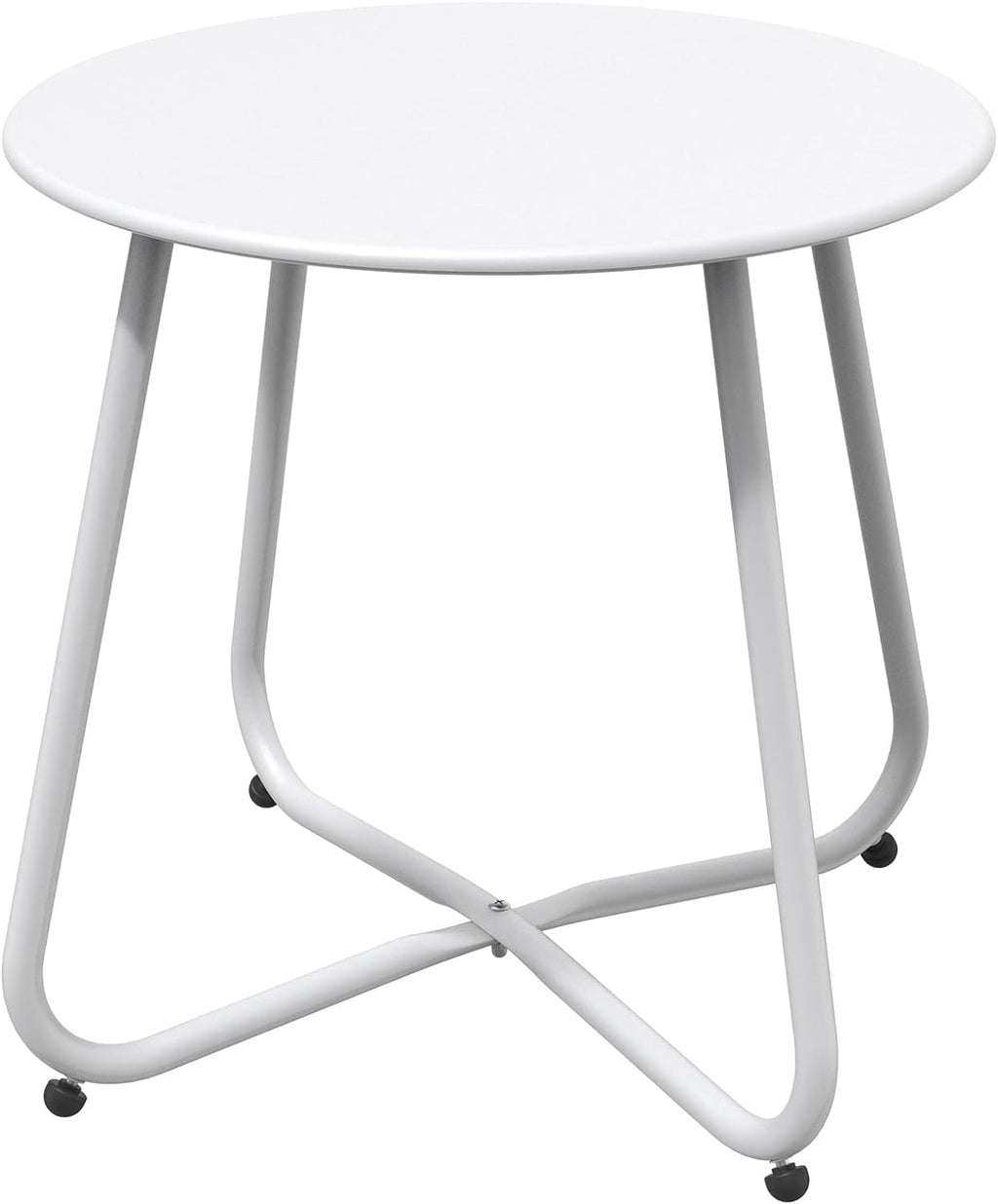 Grand patio Outdoor Side Table, 18-inch Small Round Side Table with Adjustable Feet, Elegant Patio Furniture for Balcony Porch Deck Poolside, Black