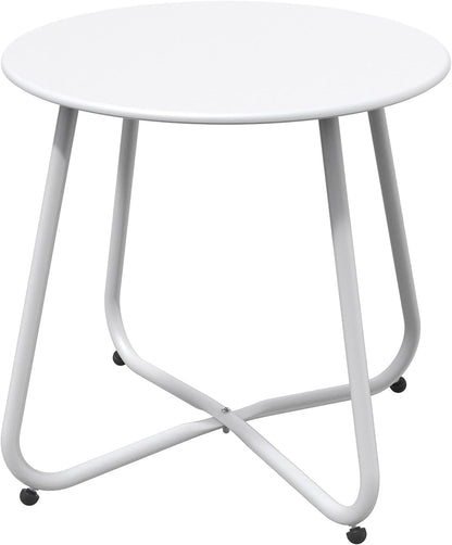 Grand patio Outdoor Side Table, 18-inch Small Round Side Table with Adjustable Feet, Elegant Patio Furniture for Balcony Porch Deck Poolside, Black