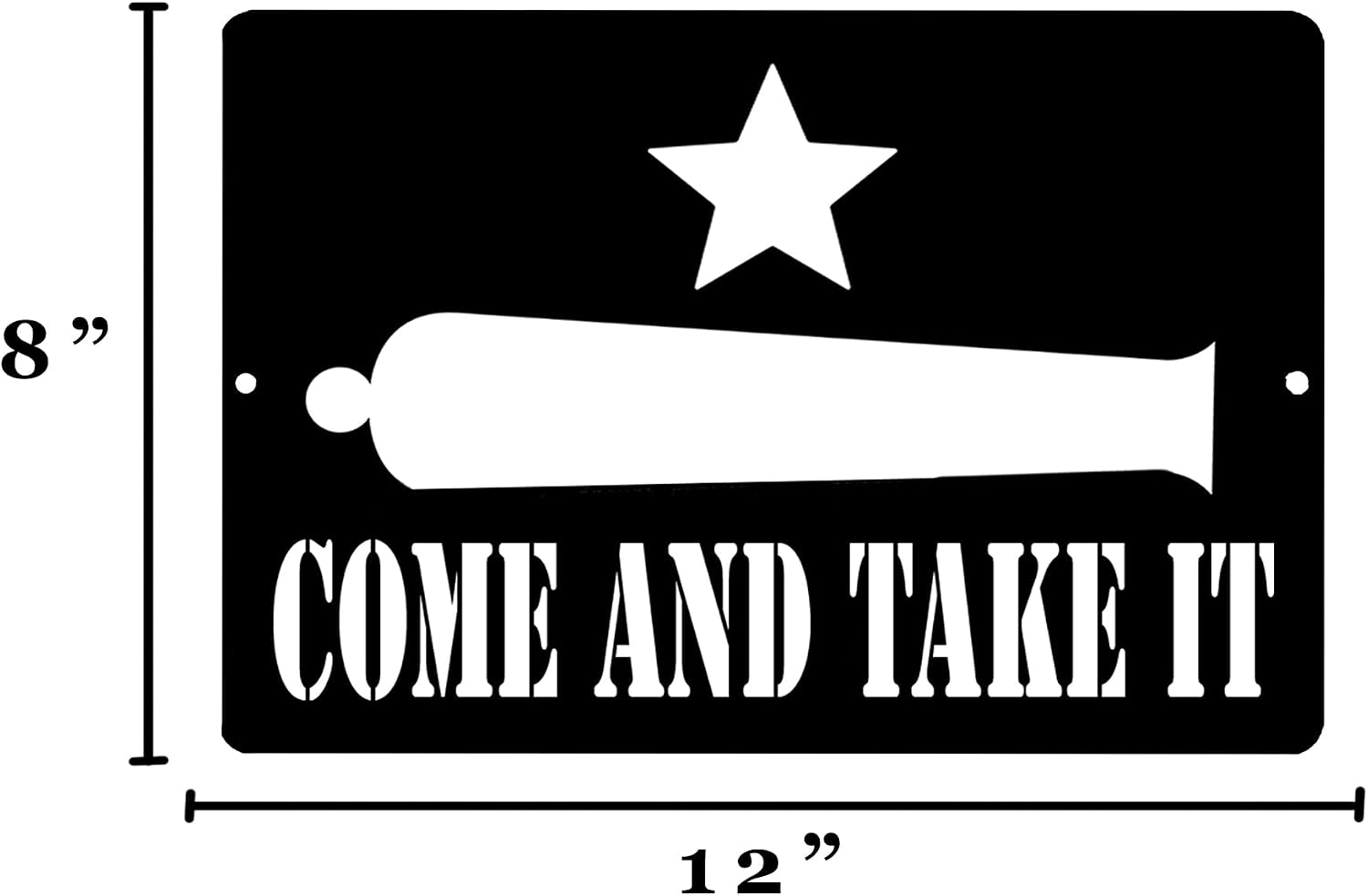 Rogue River Tactical Texas Gonzales Come and Take It Flag Metal Tin Sign Wall Decor Man Cave Bar Texans Lone Star