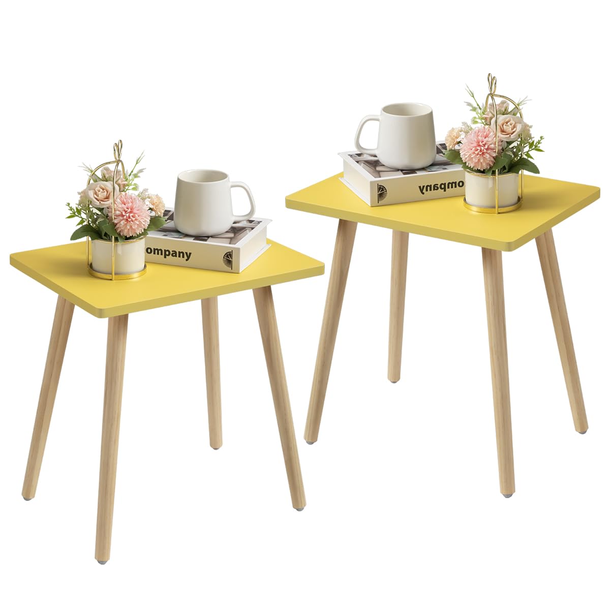 FORAOFUR Small Side Table, Modern Wood Mini Coffee Table, Easy Assembly Compact End Table for Living Room Bedroom Sofa, Minimalist White Accent Furniture for Small Spaces