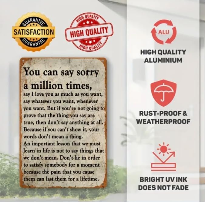 Vintage Funny Metal Sign 8x12 Inch – PMS, OCD, ADD Humor – Rustproof Weatherproof Painted Tin Plate with Pre-Drilled Holes, Multi-Purpose Wall or Yard Decor for Porch, Garage, Cafe, Bar, Home