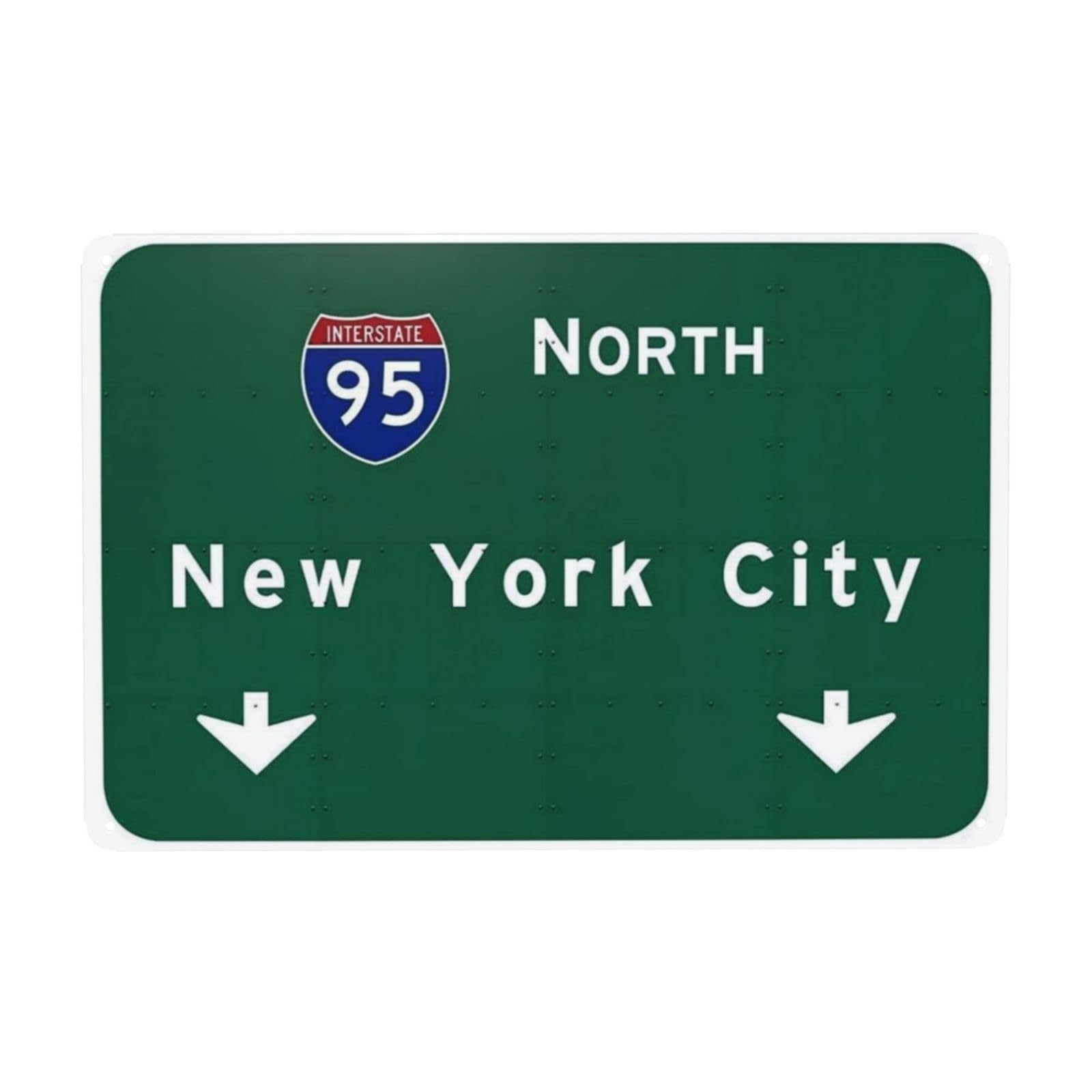 Tin Sign 8x12 inches American Yesteryear I-95 Interstate NYC New York City ny Metal Highway Freeway Sign 12"x8"