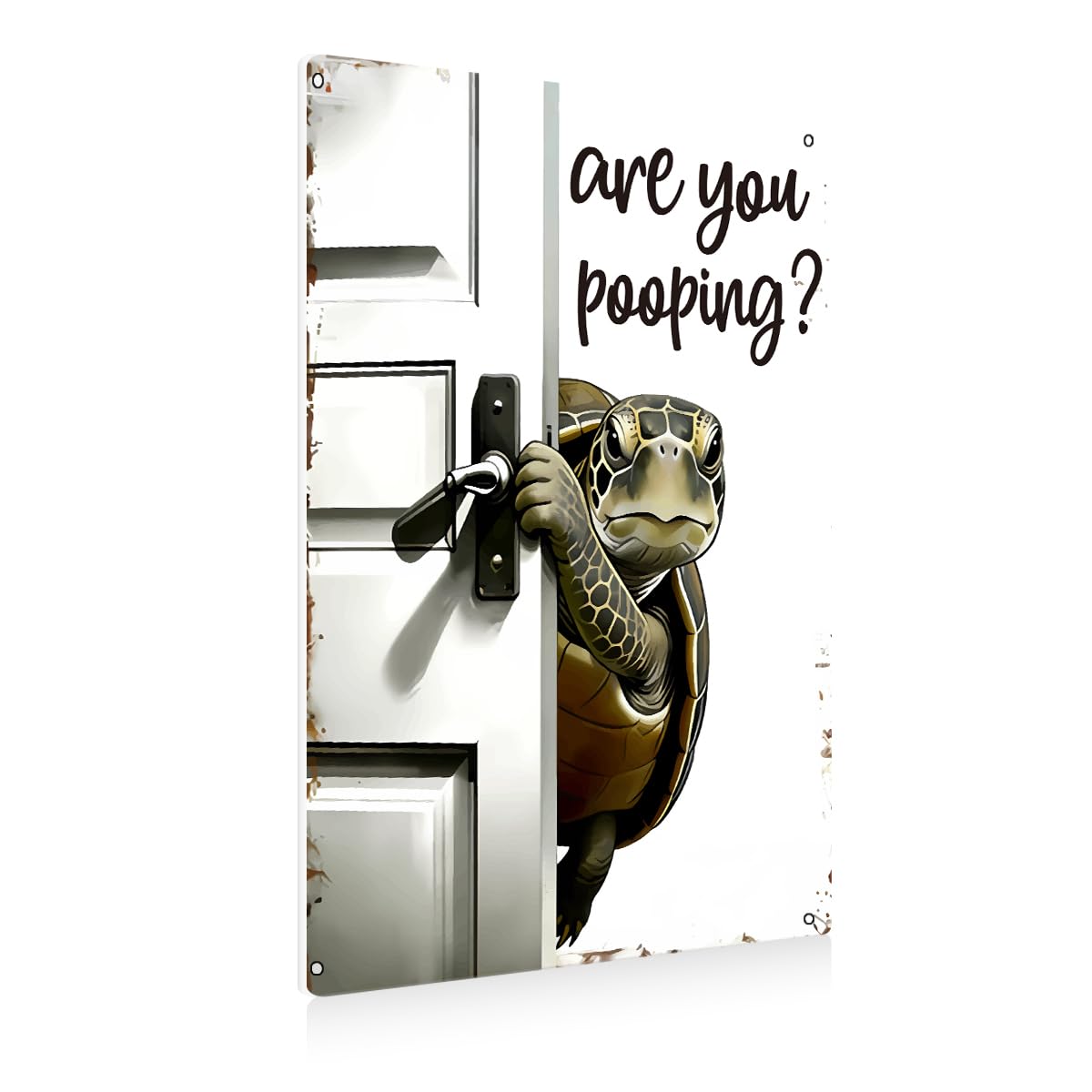BEASTZHENG Funny Gothic Bathroom Home Decor Metal Tin Sign: Funny "Are You Pooping?" Bathroom Wall Art Decor Sign for Skull Lovers 8 X 12 Inches