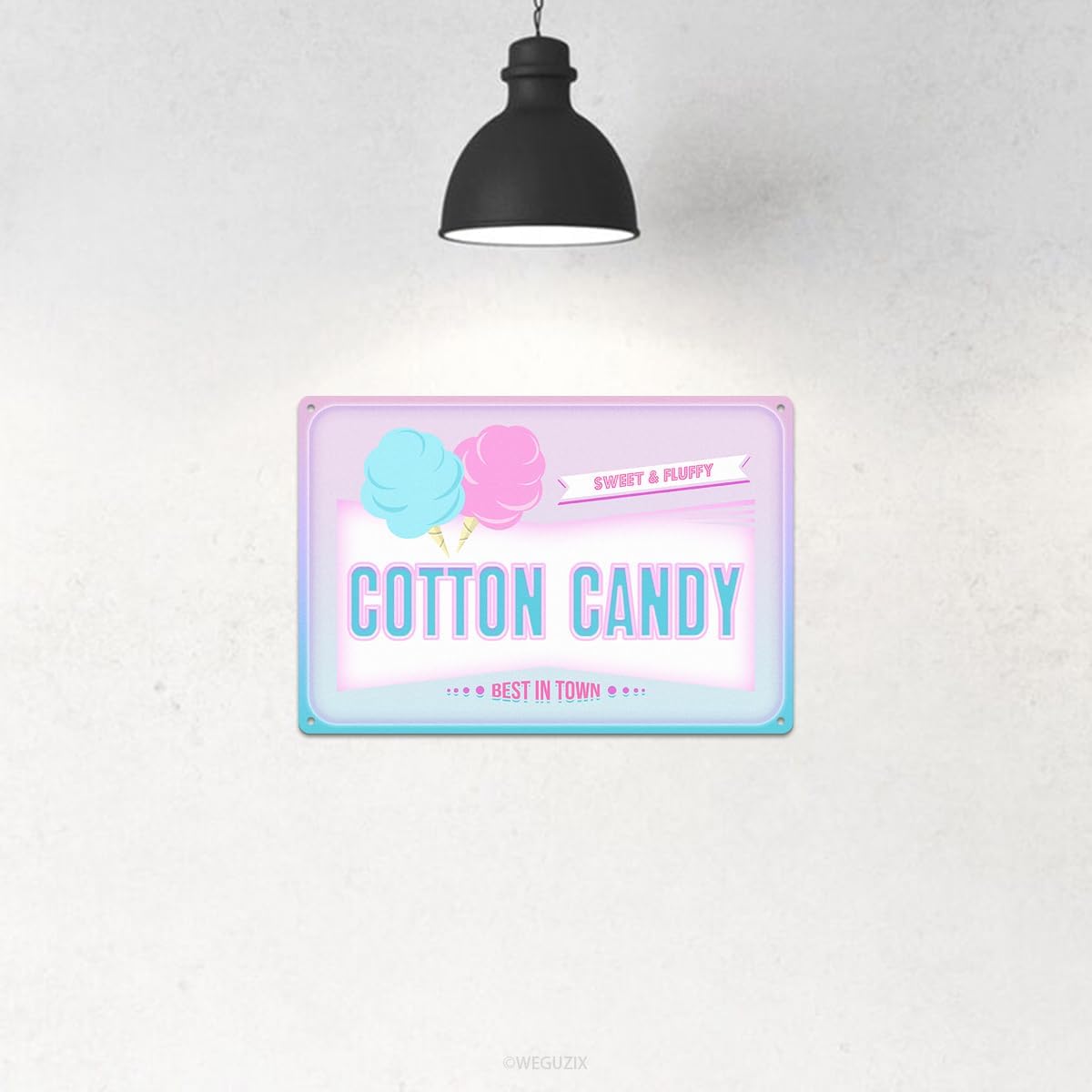 Funny Cotton Candy Metal Sign Retro Food Snacks Tin Signs Wall Art Poster Wall Decor for Home Bar Kitchen Coffee Corner Playroom Cinema Cafe Restaurant 12x8 Inch Aluminium Hanging Plaque