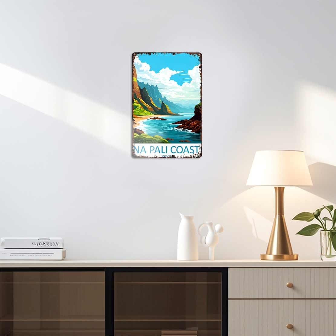 Napali Coast Funny 8x12 Inch Vintage Aluminum Metal Tin Signs-For Living Room Kitchen Bedroom cafes Patio Porch Wall Decor