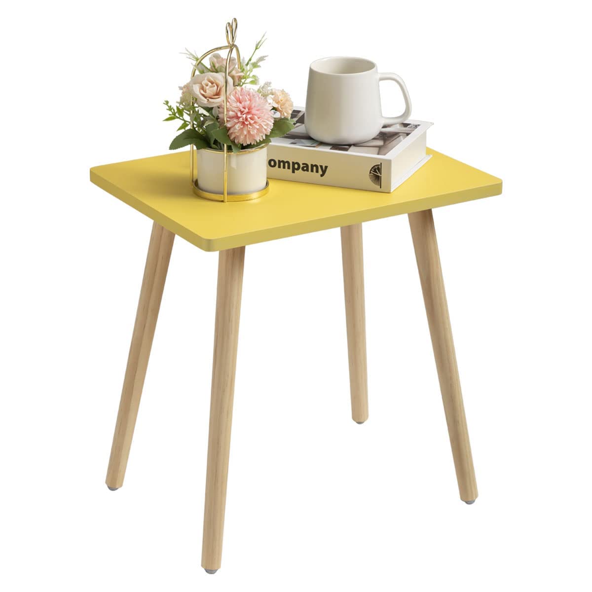 FORAOFUR Small Side Table, Modern Wood Mini Coffee Table, Easy Assembly Compact End Table for Living Room Bedroom Sofa, Minimalist White Accent Furniture for Small Spaces
