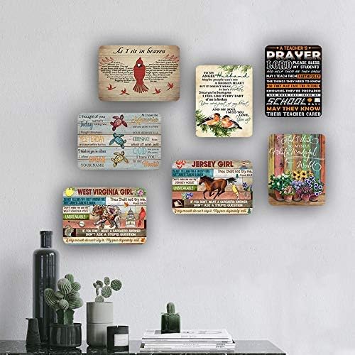 AMELIA SHARPE Vintage Tin Sign Cardinal That Fell from The Sky When I was Sitting in Heaven. Home Wall Decoration. House Garage Bar Decoration Sign. 12 X 8 Inches.