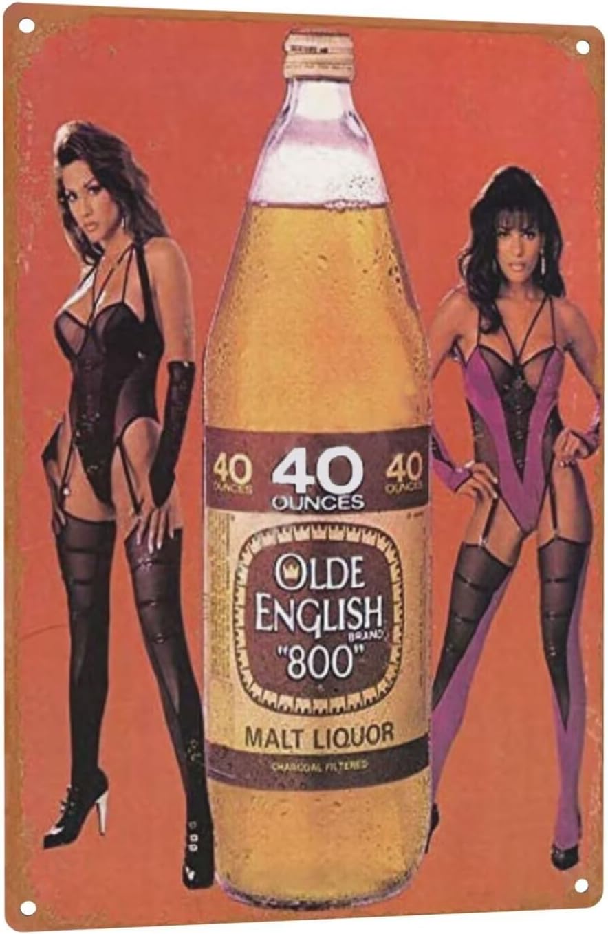GCOCL Old English Malt Liquor Beer Vintage Tin Sign Logo 12x8 inches Advertising Eye-Catching Wall Decoration