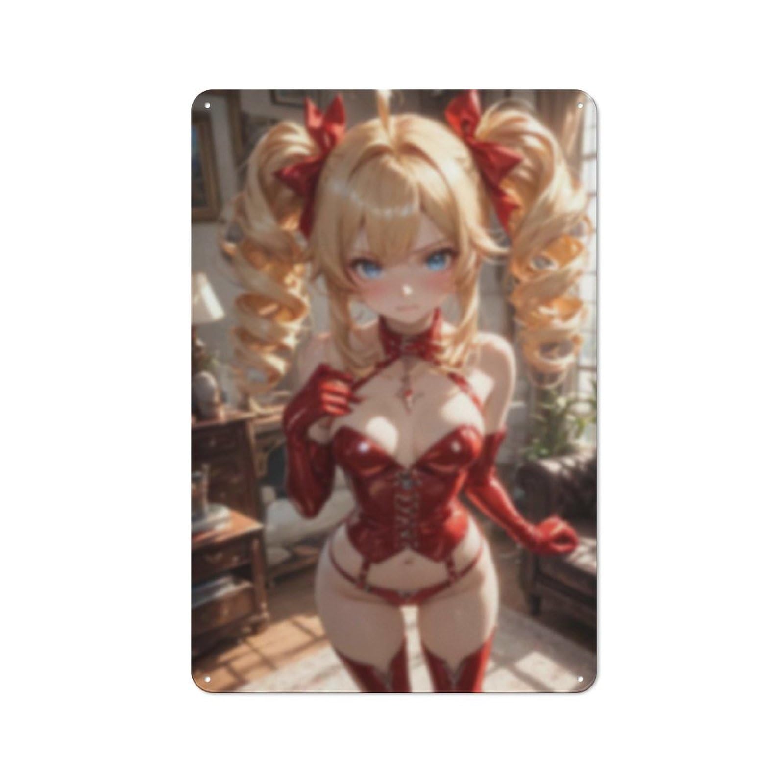 Sexy Hot Titties Boobs Lewd Hentai Anime Girl Poster Metal Tin Sign Decor - 8x12 inches Bar Pub Garage Man Cave Wall Art,AH181
