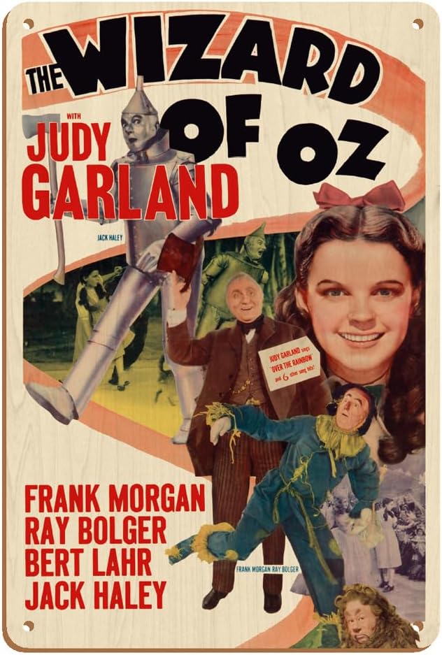The Wizard of Oz - Starring Judy Garland - Vintage Film Movie Poster c.1949-8 x 12 inch Vintage Metal Tin Sign