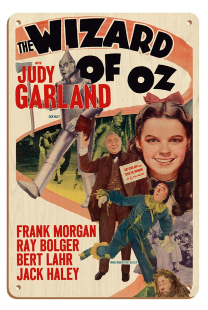 The Wizard of Oz - Starring Judy Garland - Vintage Film Movie Poster c.1949-8 x 12 inch Vintage Metal Tin Sign