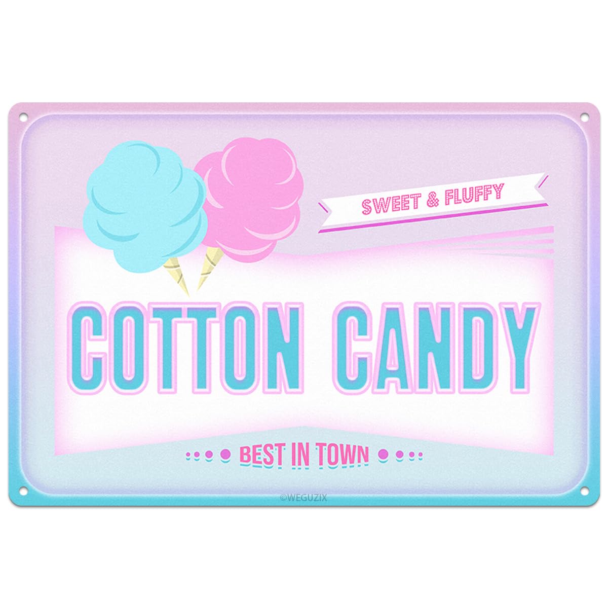 Funny Cotton Candy Metal Sign Retro Food Snacks Tin Signs Wall Art Poster Wall Decor for Home Bar Kitchen Coffee Corner Playroom Cinema Cafe Restaurant 12x8 Inch Aluminium Hanging Plaque