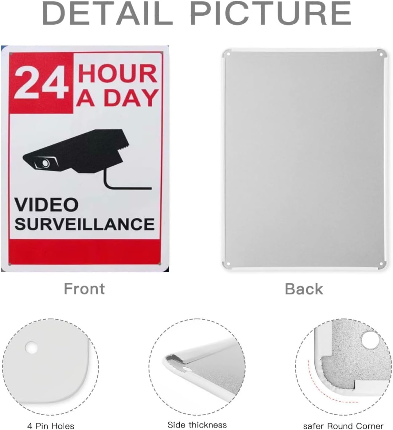 Wall Decor Decoration Sign Warning No Dumping Fine $1000 Sign, This Property Is Protected By Video Surveillance Sign Business Sign Aluminum Metal Tin Sign 8 X 12 Inch