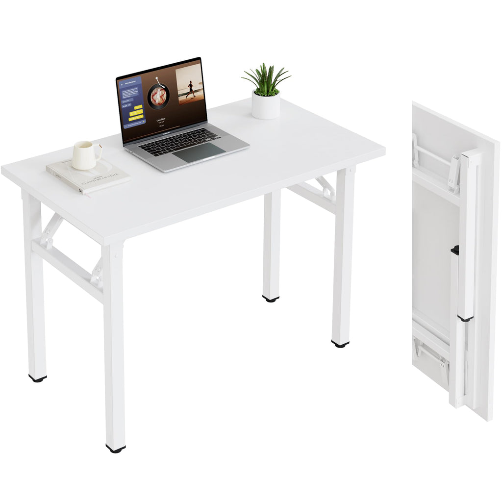 Need Folding Desk, 54 inch Large Computer Desk for Home Office, No Install Needed Study Student Writing Table Desk Workstation, Rustic Brown