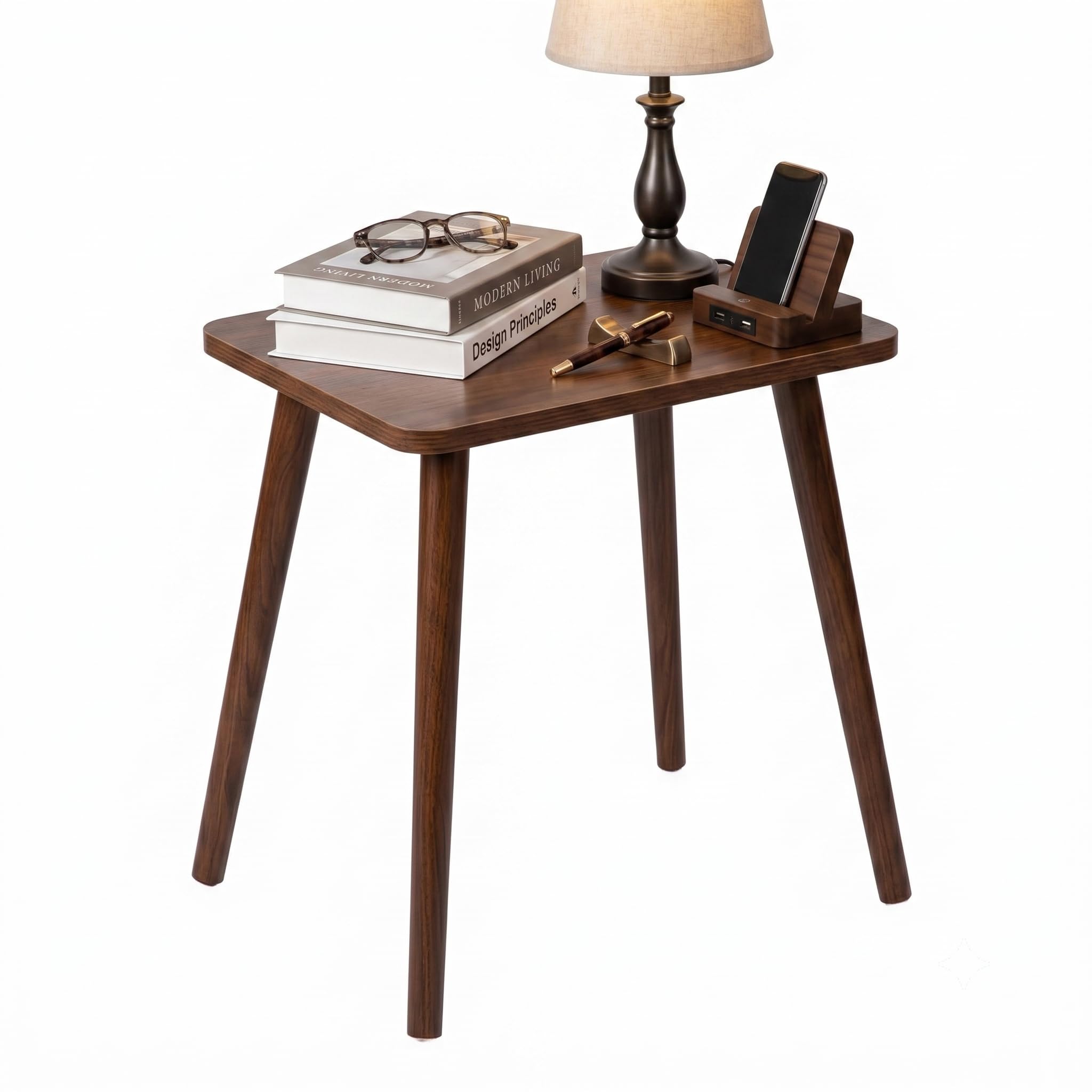 FORAOFUR Small Side Table, Modern Wood Mini Coffee Table, Easy Assembly Compact End Table for Living Room Bedroom Sofa, Minimalist White Accent Furniture for Small Spaces