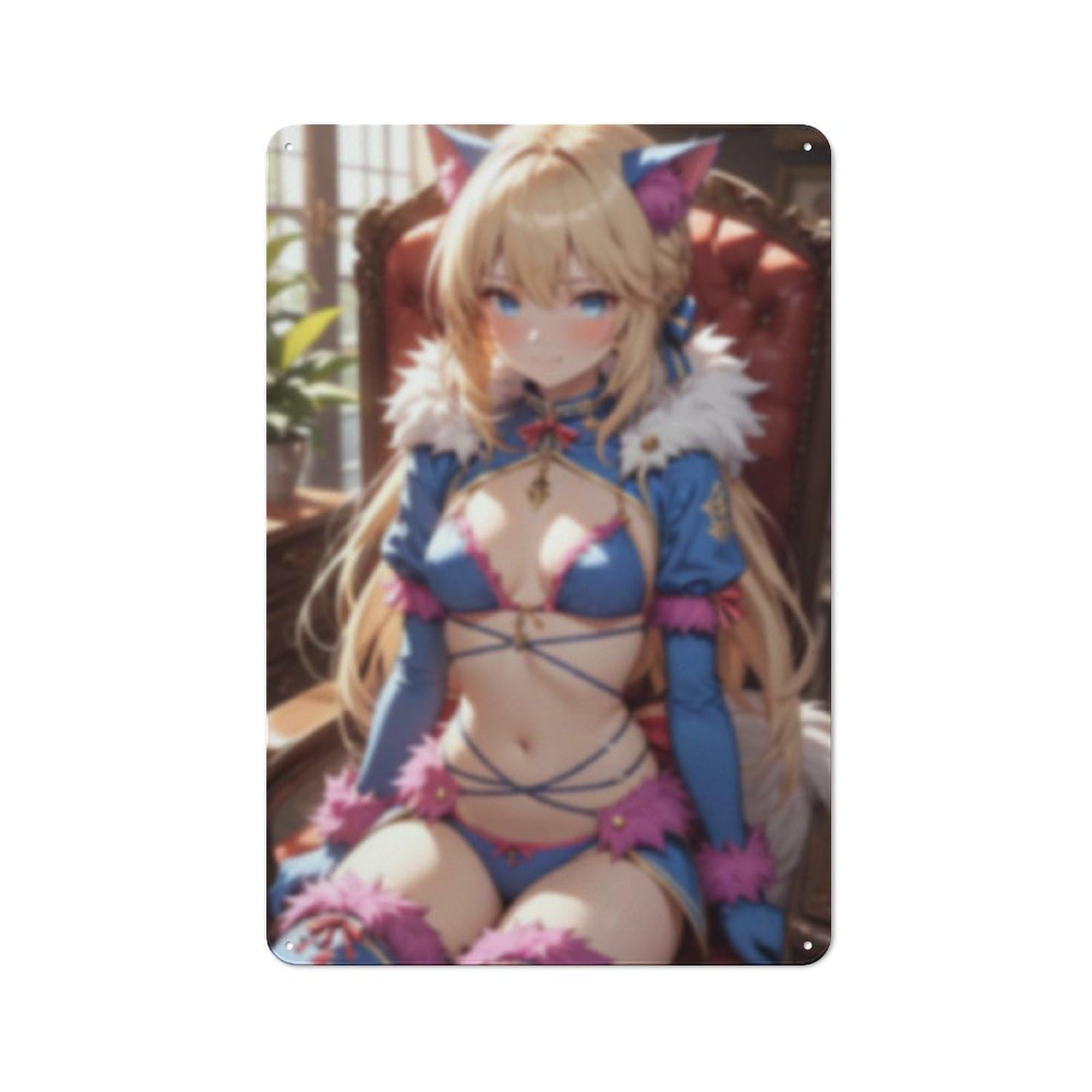 Sexy Hot Titties Boobs Lewd Hentai Anime Girl Poster Metal Tin Sign Decor - 8x12 inches Bar Pub Garage Man Cave Wall Art,AH181