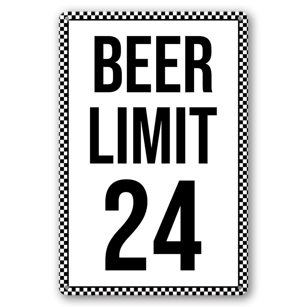 Beer Limit 24 Sign Bar Signs for Home Man Cave Accessories Decor Metal Garage Tin Signs for Men Gifts Basement Bar Sign Wall Art Decorations 8x12 Inch