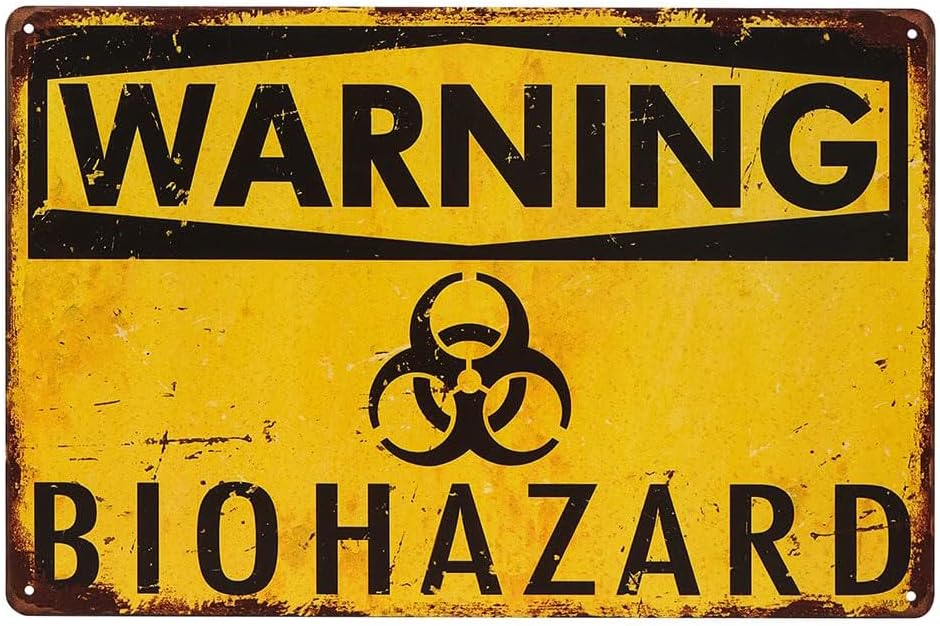 Warning Fart Zone Enter at Your Own Risk Funny Metal Tin Sign Wall Sign Plaque Poster for Home Bathroom Cafe Bar Pub Wall Decor 8x12Inch(15T40)