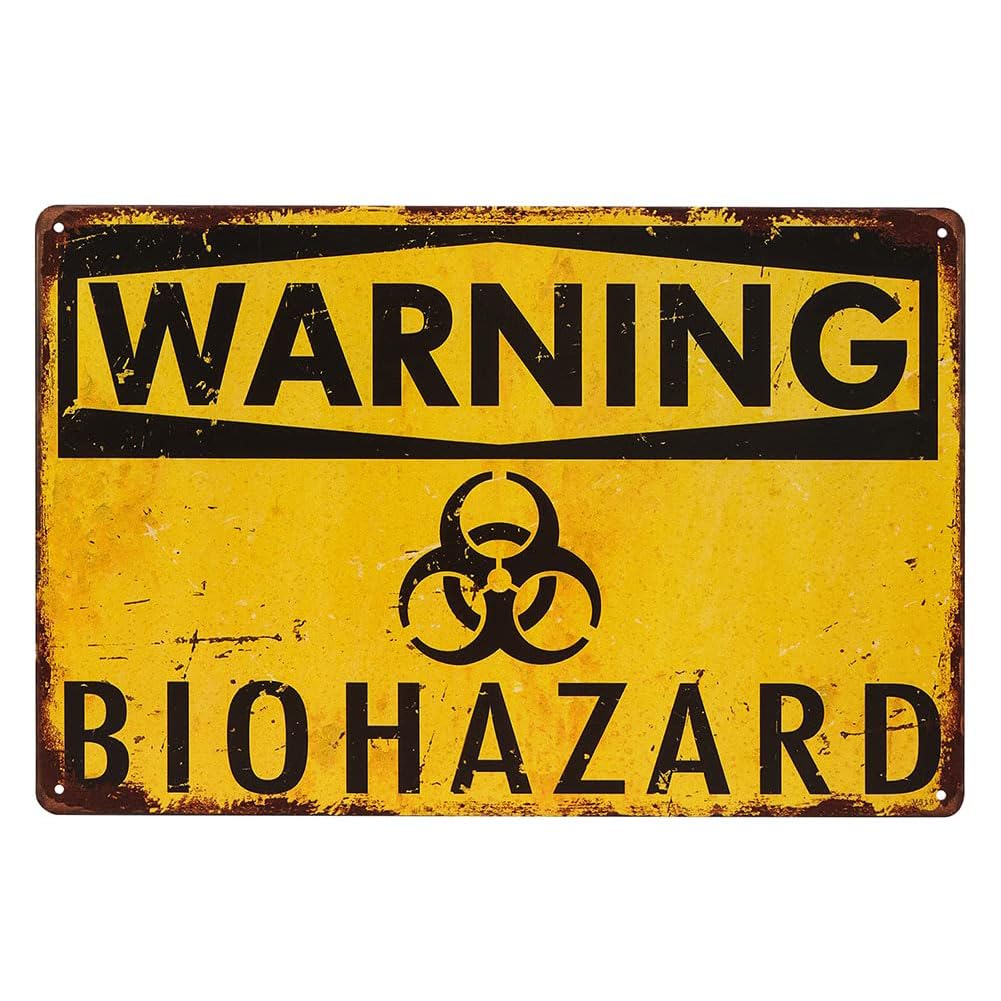 Warning Fart Zone Enter at Your Own Risk Funny Metal Tin Sign Wall Sign Plaque Poster for Home Bathroom Cafe Bar Pub Wall Decor 8x12Inch(15T40)