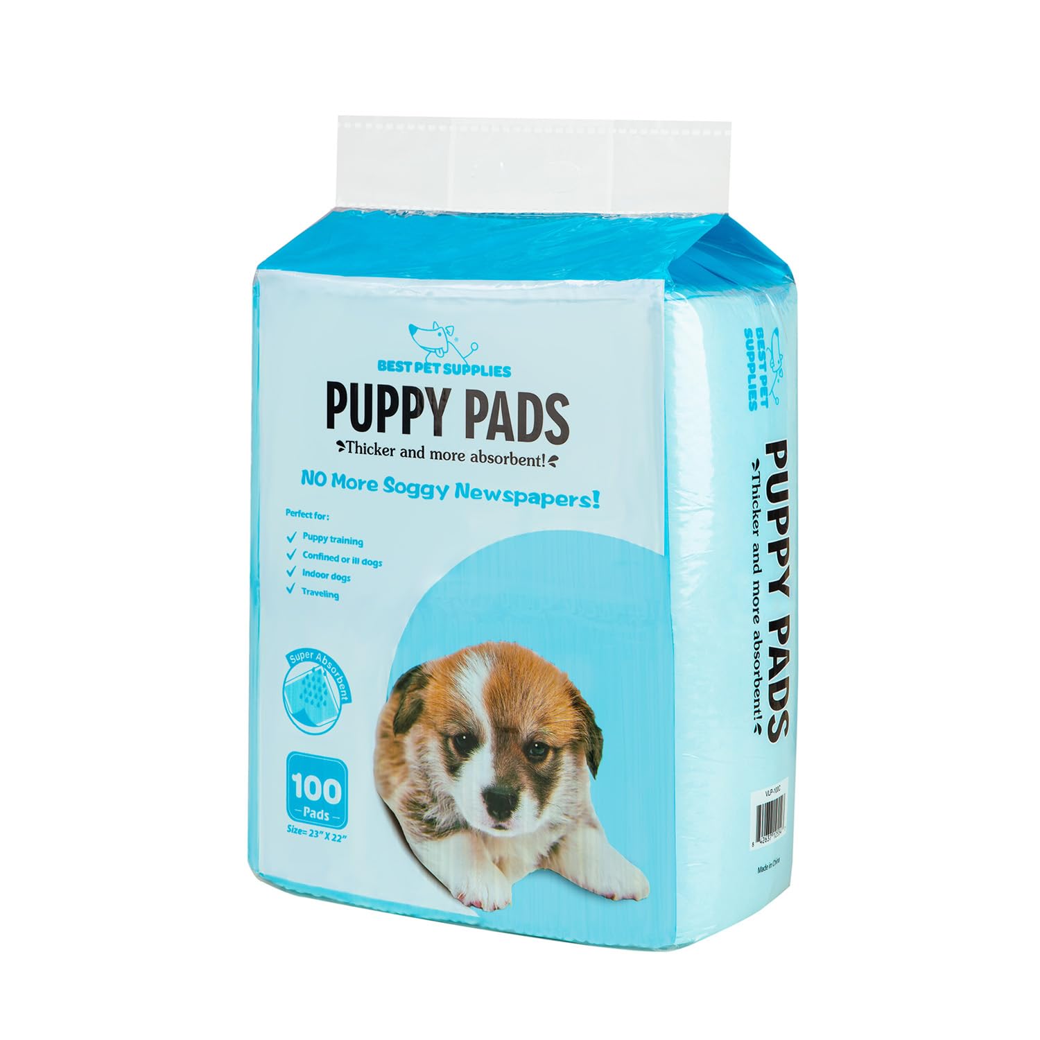 Best Pet Supplies XL (36 x 28 Inches) Puppy Pads 40 Count - Super Absorbent Dog Training Pads, Quick-Dry, Odor Control, Disposable Pee Pads, Leak-Proof Wee Wee Pads for Indoor Dogs – Baby Blue