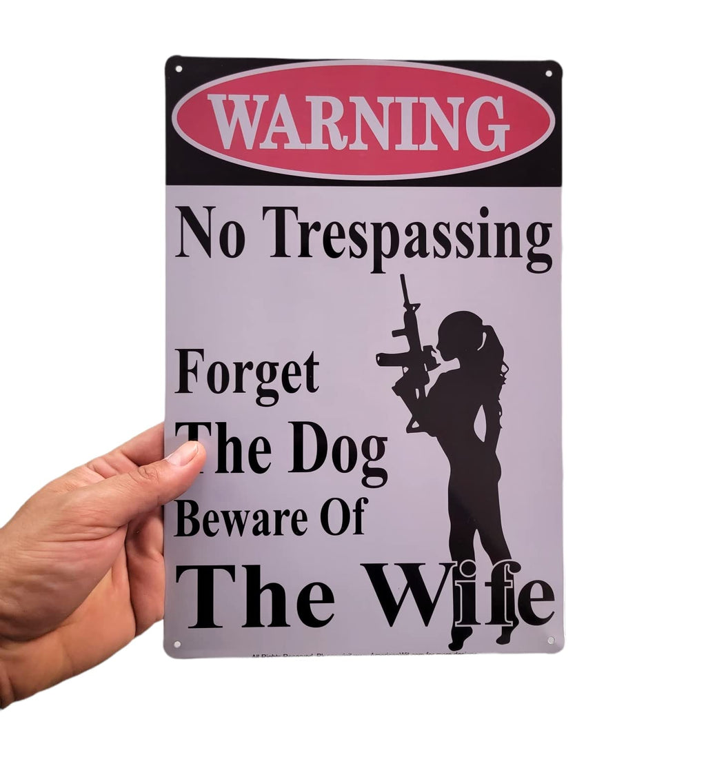 AMERICAN WIT "Warning – Due to Price Increase on Ammo, Do Not Expect a Warning Shot" 12" x 8" Funny Metal Tin Sign Wall Art for Home, Yard, Garage, and Man Cave