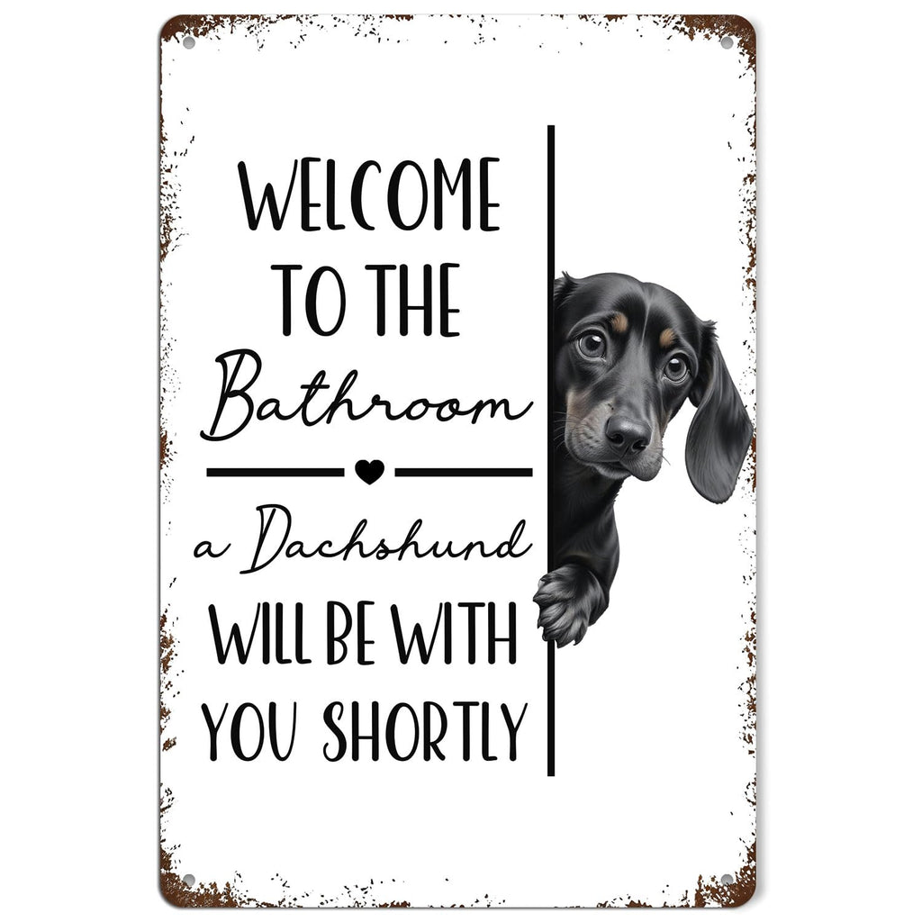Funny Shih Tzu Dog Bathroom Metal Signs, Shih Tzu Lovers Gifts Tin Sin, Dog Lover Mom Dad Gifts Metal Wall Decor for Bathroom Washroom Restroom Toilet Decoration, 8x12 Inch