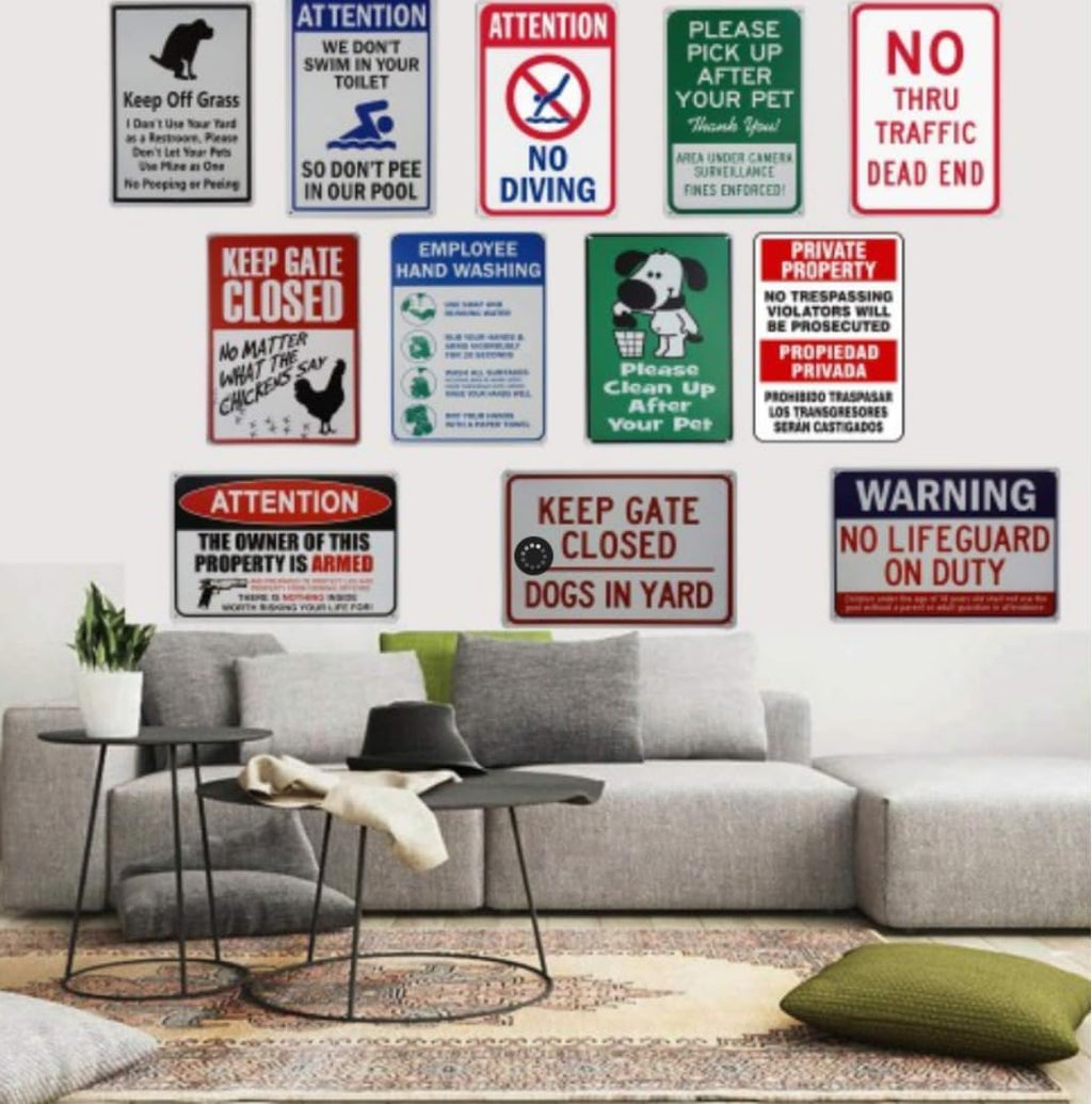 Wall Decor Decoration Sign Warning No Dumping Fine $1000 Sign, This Property Is Protected By Video Surveillance Sign Business Sign Aluminum Metal Tin Sign 8 X 12 Inch