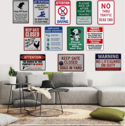 Wall Decor Decoration Sign Warning No Dumping Fine $1000 Sign, This Property Is Protected By Video Surveillance Sign Business Sign Aluminum Metal Tin Sign 8 X 12 Inch