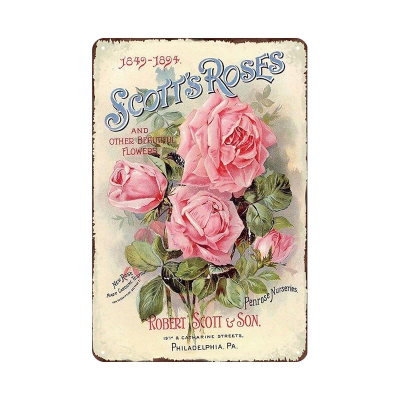 YOYI ART Lavender Decor Tin Sign - French Country Vintage Shabby Chic Signs for Room, Bathroom, Garden, Yard Wall Decor Art Accessories, Gifts for Women and Flower Lover, 8 x 12 inch