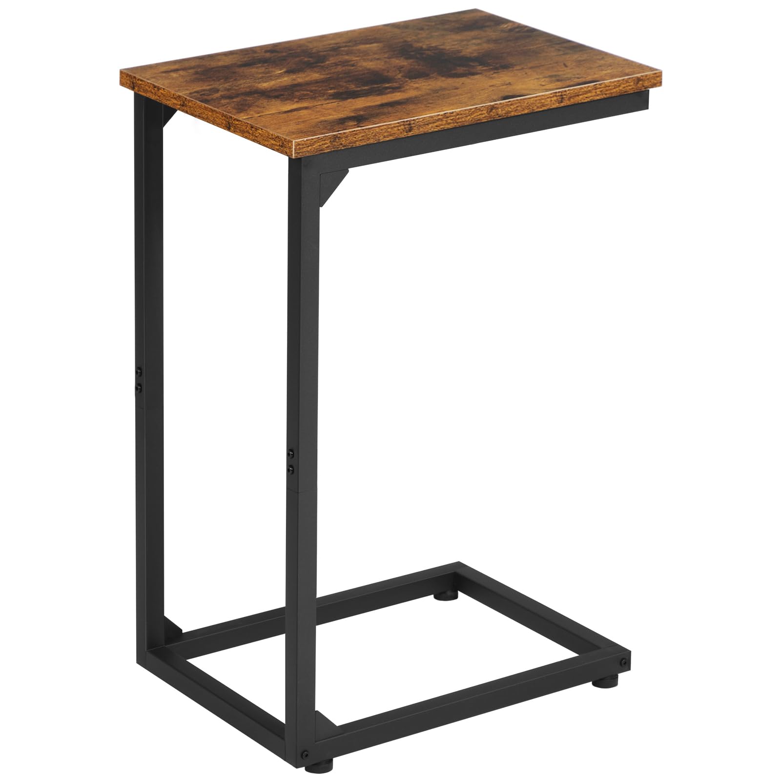 AMHANCIBLE C Shaped End Table Set of 2, Couch Side Table that Slide Under Sofa, Narrow Small Space TV Trays for Living Room, Bedroom, Black, HET02CBK
