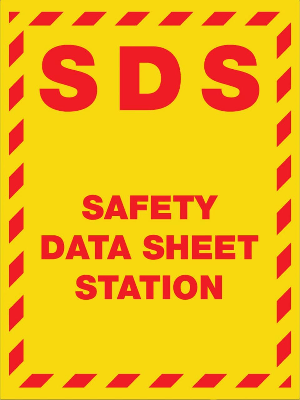SDS Safety Data Sheet Station - Wall Sign Warning Caution Metal Tin Sign, 8X12 in