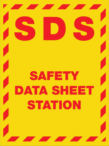 SDS Safety Data Sheet Station - Wall Sign Warning Caution Metal Tin Sign, 8X12 in
