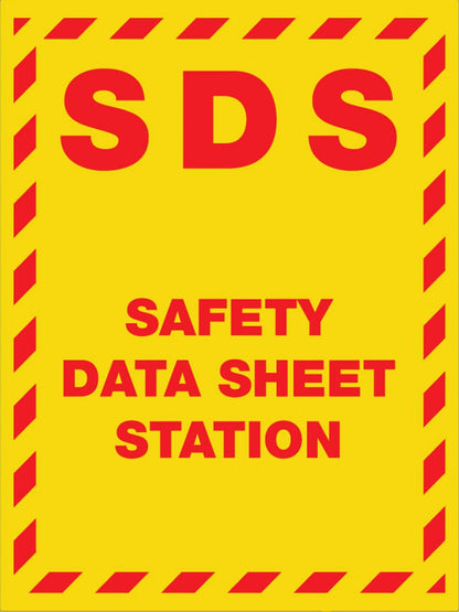 SDS Safety Data Sheet Station - Wall Sign Warning Caution Metal Tin Sign, 8X12 in